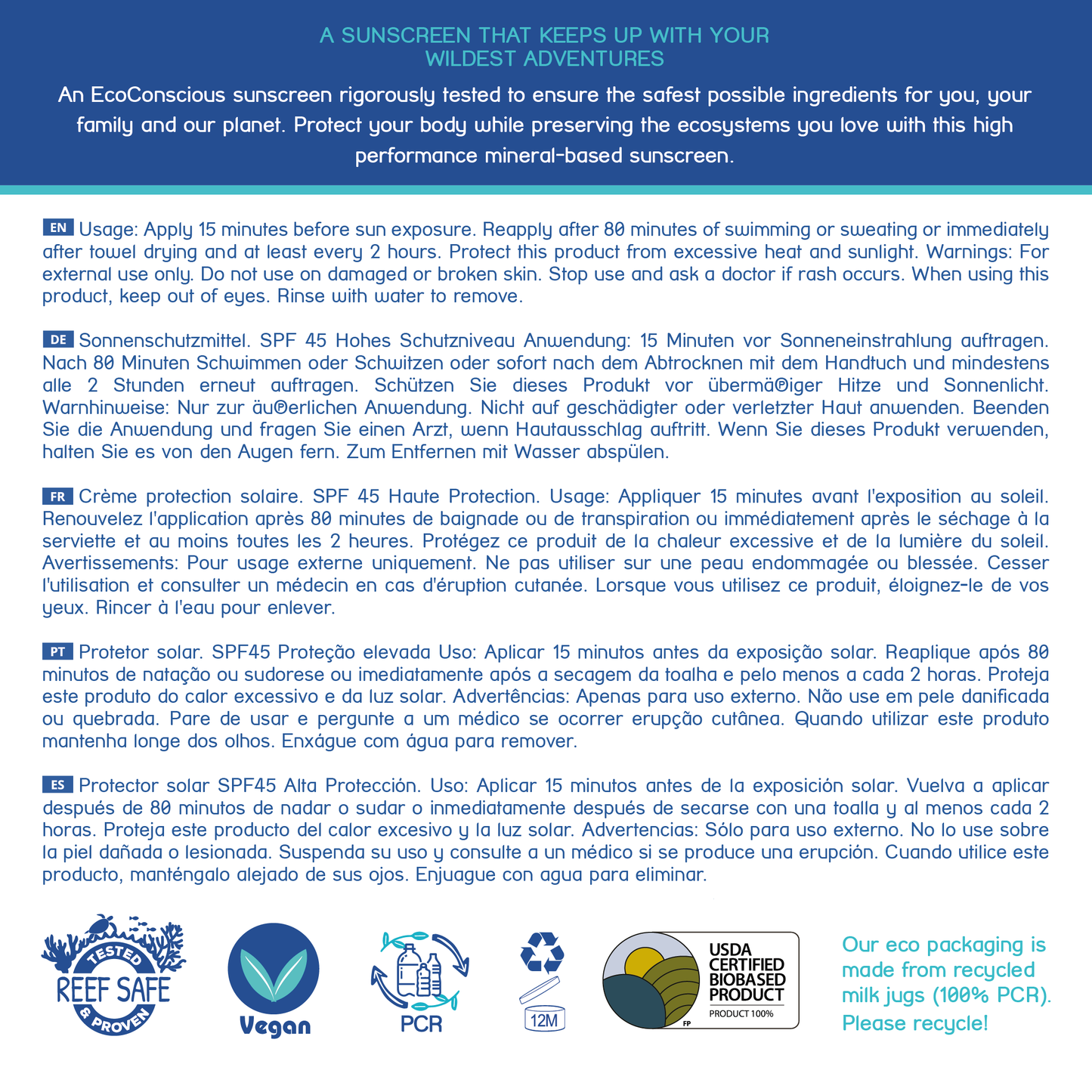 EcoStick Sport EcoStick Sunscreen Sport Stream2Sea Global Ocean and Sea, Reef Safer, Eco friendly, Organic