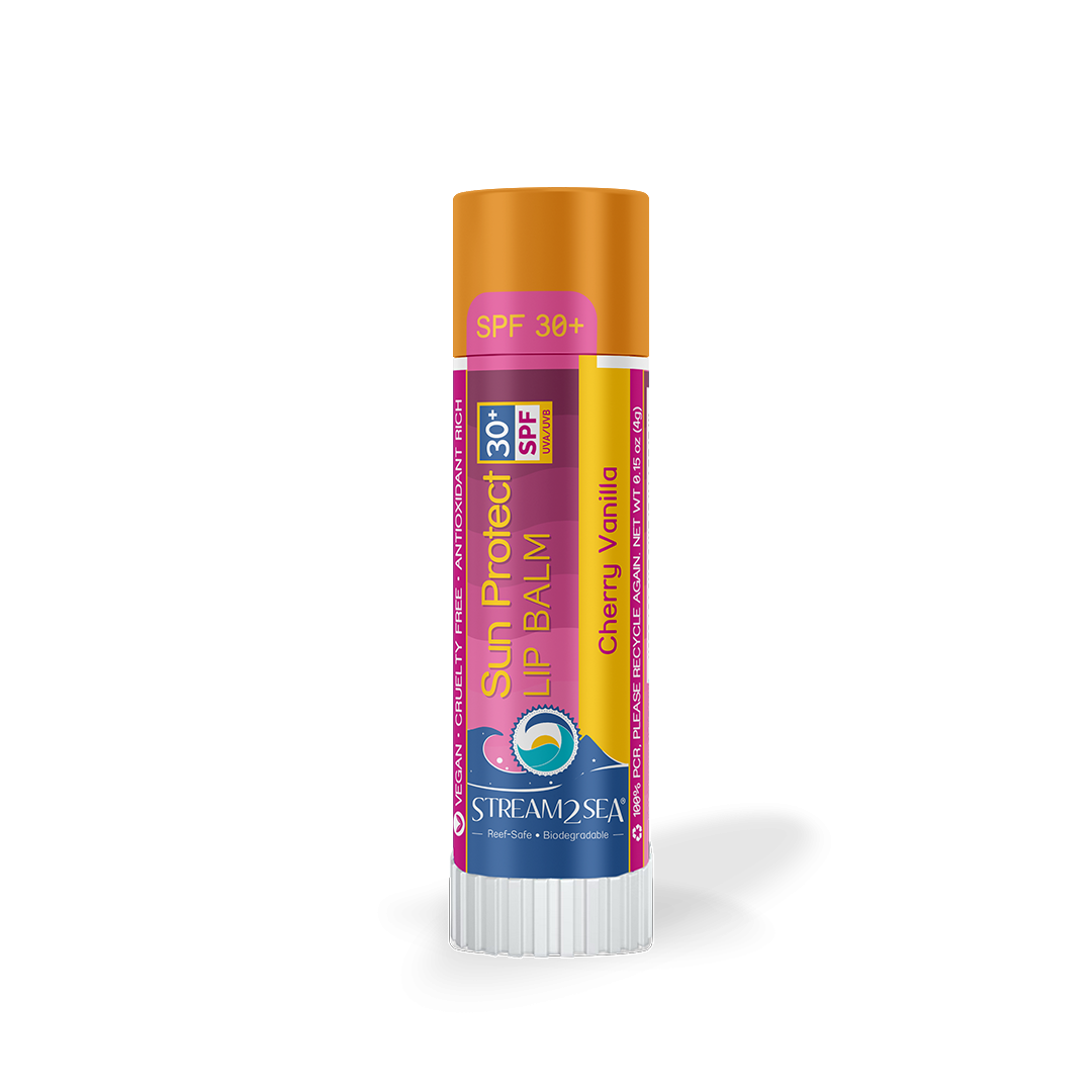 Lip Balm Cherry Vanilla Sun Protect Lip Balm Stream2Sea Global Ocean and Sea, Reef Safer, Eco friendly, Organic