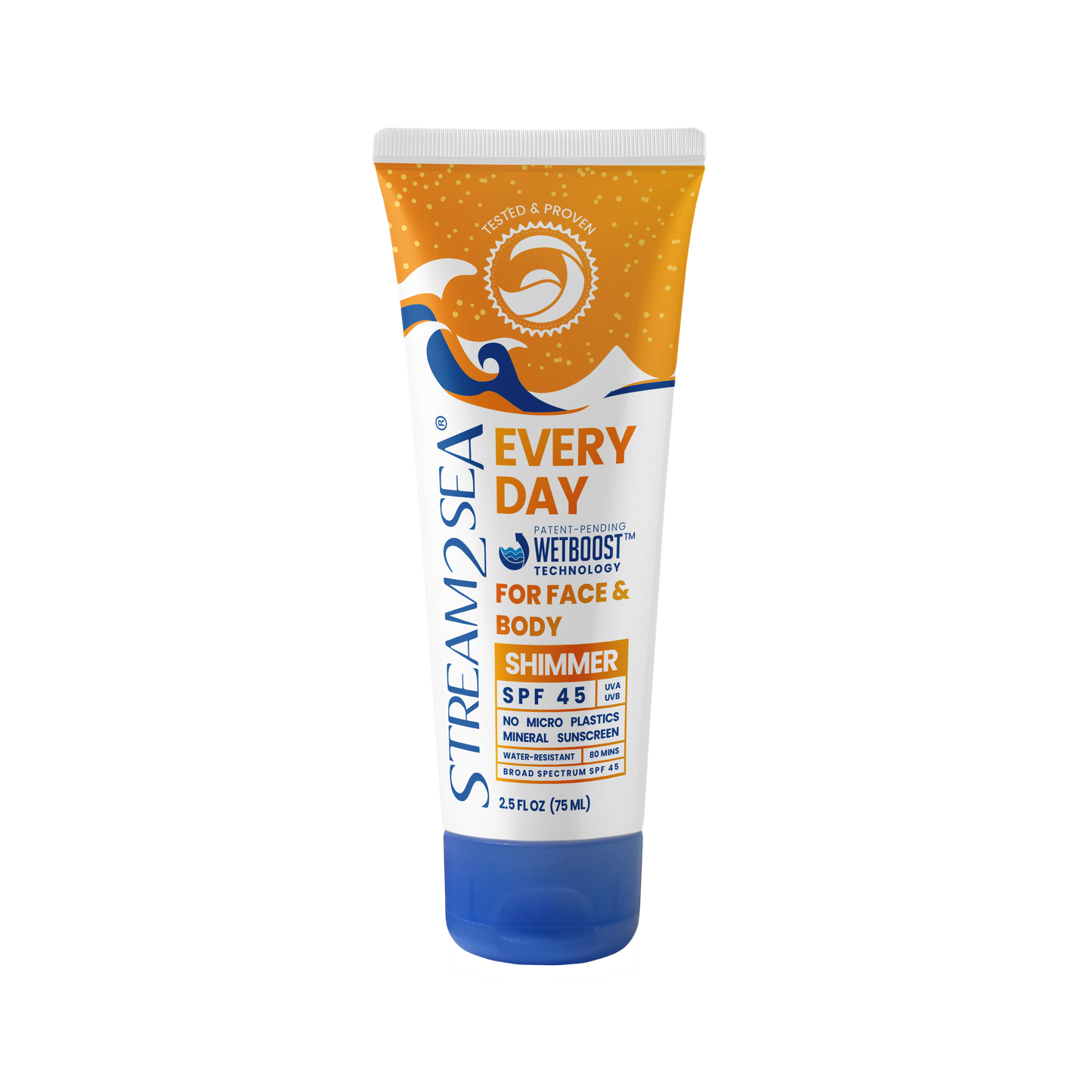 Every Day Sunscreen Every Day Shimmer Mineral Sunscreen SPF45 S2S Stream2Sea Global Ocean and Sea, Reef Safer, Eco friendly, Organic