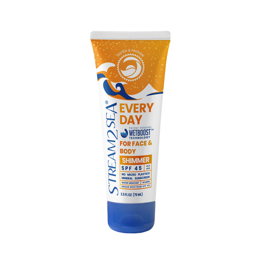 Every Day Sunscreen Every Day Shimmer Mineral Sunscreen SPF45 Stream2Sea Global Ocean and Sea, Reef Safer, Eco friendly, Organic