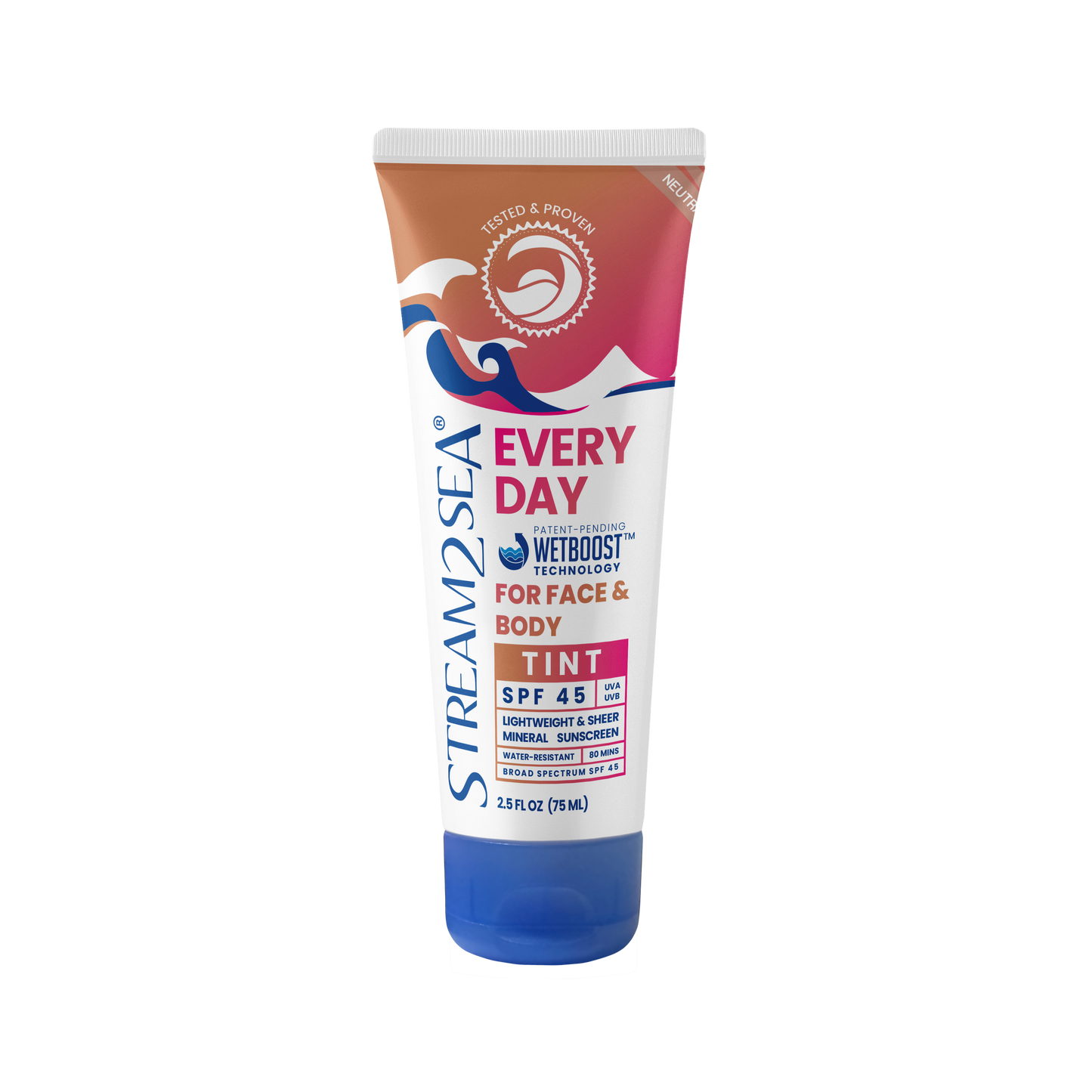 Sunscreen SPF45 EVERY DAY SUNSCREEN SPF 45 - TINT S2S Stream2Sea Global Ocean and Sea, Reef Safer, Eco friendly, Organic