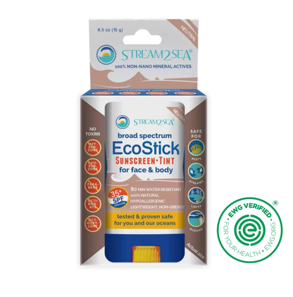 EcoStick Sunscreen - Tint (w/ Eco-Safe Zinc™) EcoStick Sunscreen - Tint (w/ Eco-Safe Zinc™) Stream2Sea Global Ocean and Sea, Reef Safer, Eco friendly, Organic