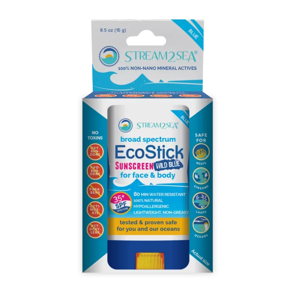 EcoStick Sunscreen Wild Blue (w/ Eco-Safe Zinc) EcoStick Sunscreen Wild Blue (w/ Eco-Safe Zinc) Stream2Sea Global Ocean and Sea, Reef Safer, Eco friendly, Organic