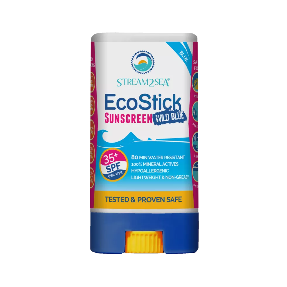 EcoStick Sunscreen Wild Blue (w/ Eco-Safe Zinc) EcoStick Sunscreen Wild Blue (w/ Eco-Safe Zinc) Stream2Sea Global Ocean and Sea, Reef Safer, Eco friendly, Organic