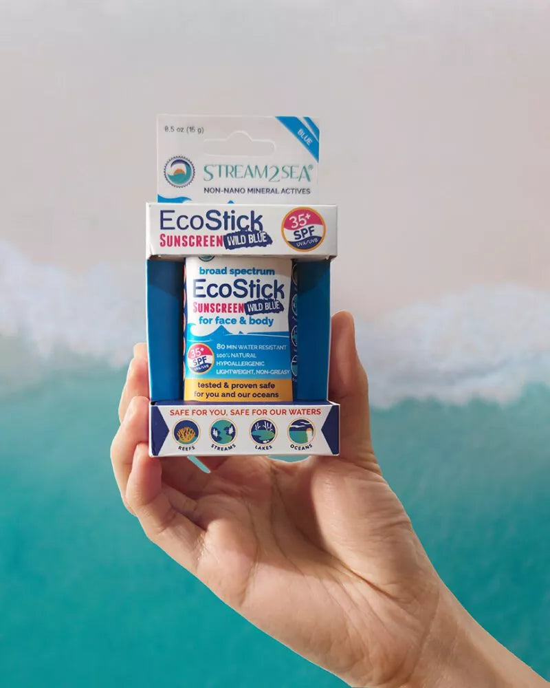 EcoStick Sunscreen Wild Blue (w/ Eco-Safe Zinc) EcoStick Sunscreen Wild Blue (w/ Eco-Safe Zinc) Stream2Sea Global Ocean and Sea, Reef Safer, Eco friendly, Organic