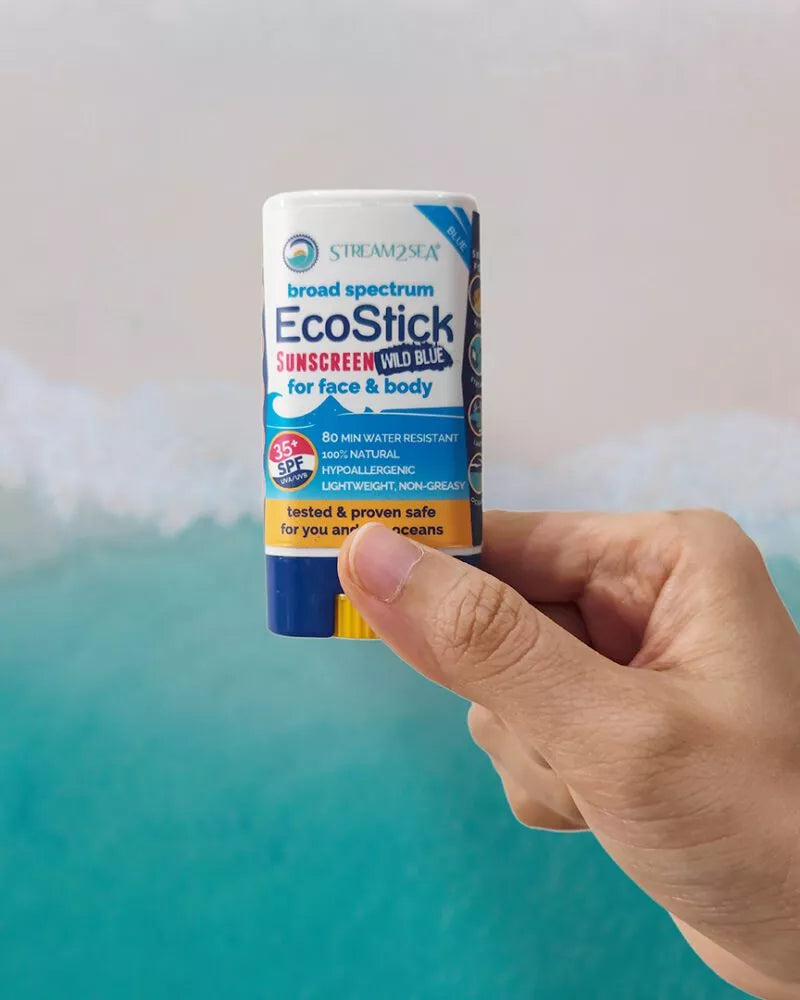 EcoStick Sunscreen Wild Blue (w/ Eco-Safe Zinc) EcoStick Sunscreen Wild Blue (w/ Eco-Safe Zinc) Stream2Sea Global Ocean and Sea, Reef Safer, Eco friendly, Organic