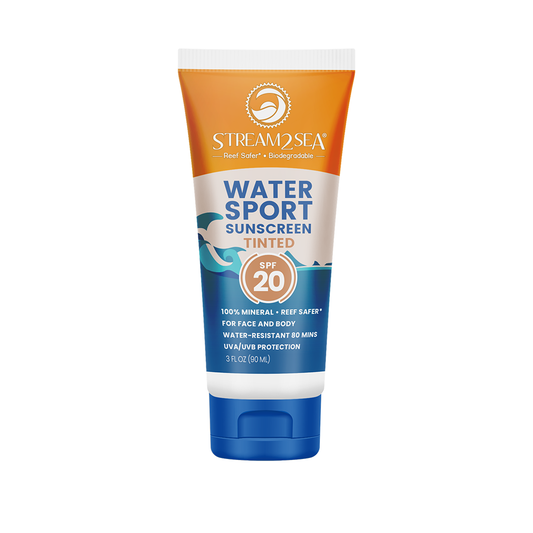 ECO TINTED SUNSCREEN FOR FACE AND BODY SPORT - SPF 20 Eco Tinted Sunscreen for Face and Body Sport - SPF 20 90 ml Stream2Sea Global Ocean and Sea, Reef Safer, Eco friendly, Organic