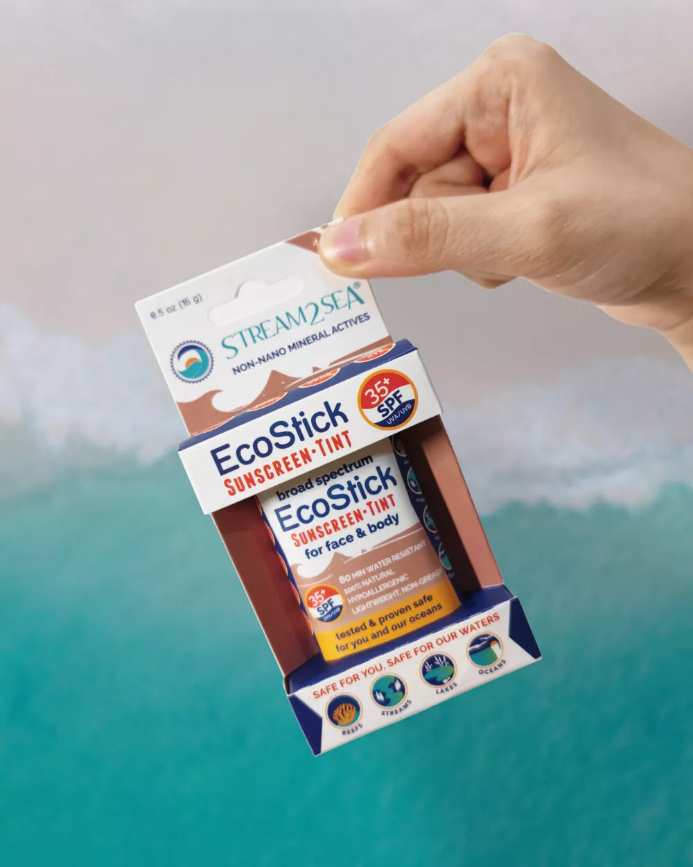 EcoStick Sunscreen - Tint (w/ Eco-Safe Zinc™) EcoStick Sunscreen - Tint (w/ Eco-Safe Zinc™) Stream2Sea Global Ocean and Sea, Reef Safer, Eco friendly, Organic