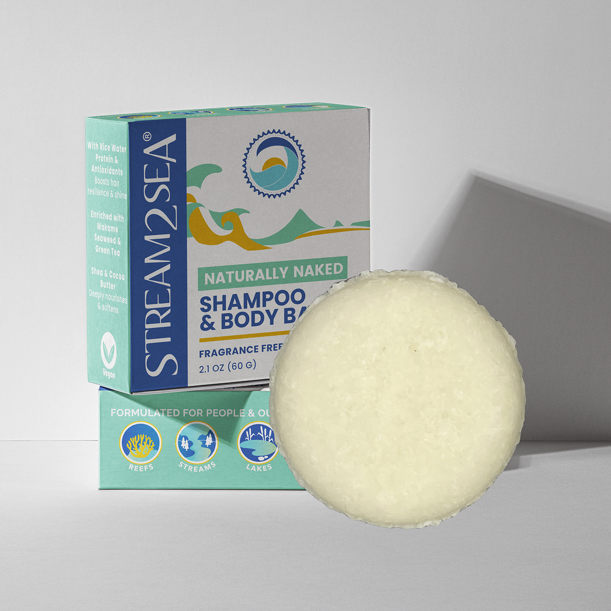 Naturally Naked Shampoo & Body Bar Stream2Sea Global Ocean and Sea, Reef Safer, Eco friendly, Organic