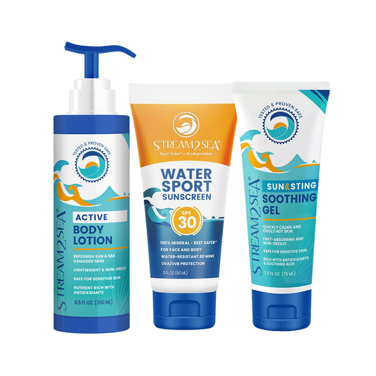 Sun Relief Trio - 3 Items Stream2Sea Global Ocean and Sea, Reef Safer, Eco friendly, Organic