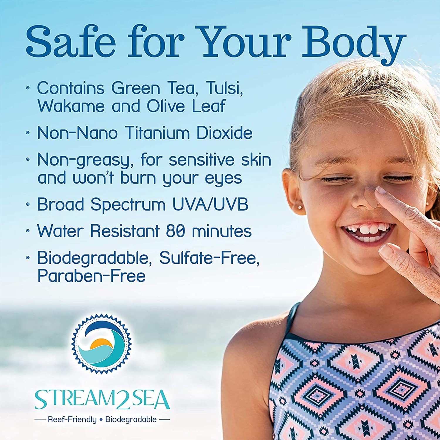 Sunscreen SPF 20 Sunscreen for Face and Body SPF 20 Stream2Sea Global Ocean and Sea, Reef Safer, Eco friendly, Organic