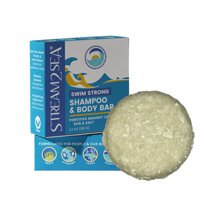 Swim Strong Shampoo & Body Bar Stream2Sea Global Ocean and Sea, Reef Safer, Eco friendly, Organic