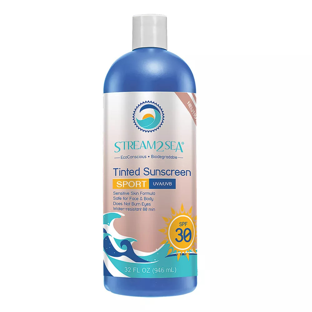 Sport Sunscreen SPF 30 Tinted Sunscreen SPF 30 946 ml Stream2Sea Global Ocean and Sea, Reef Safer, Eco friendly, Organic