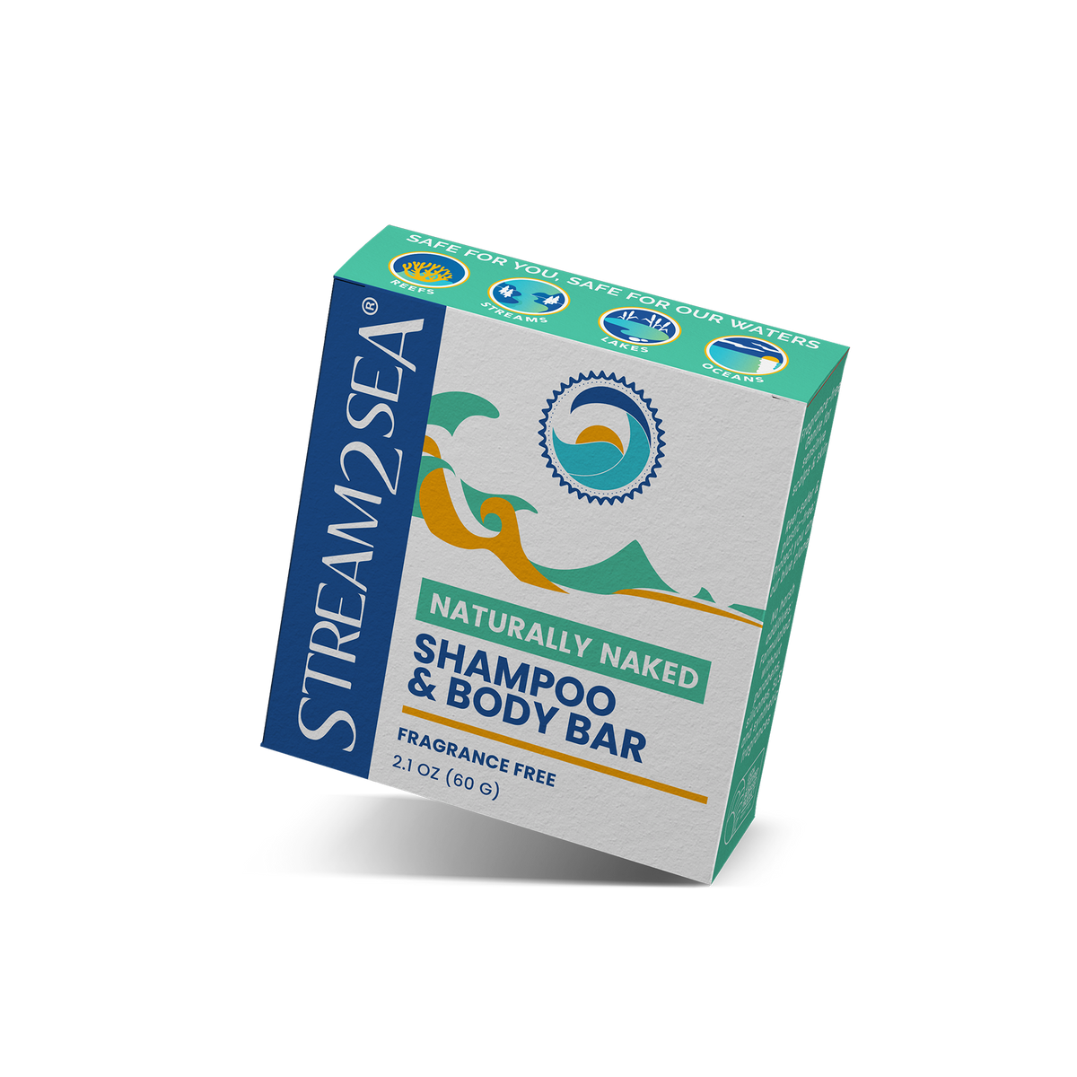 Naturally Naked Shampoo & Body Bar Stream2Sea Global Ocean and Sea, Reef Safer, Eco friendly, Organic
