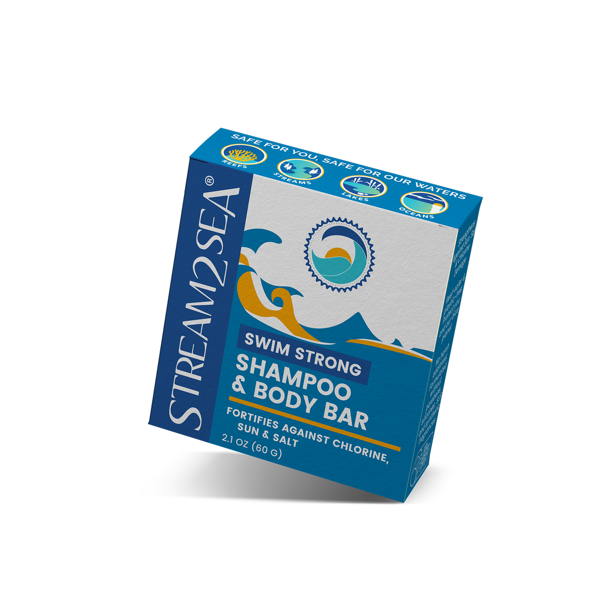 Swim Strong Shampoo & Body Bar Stream2Sea Global Ocean and Sea, Reef Safer, Eco friendly, Organic